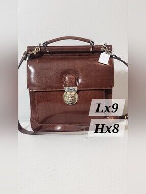 Men's Brown  Leather Briefcase with Top Handle and Shoulder Strap